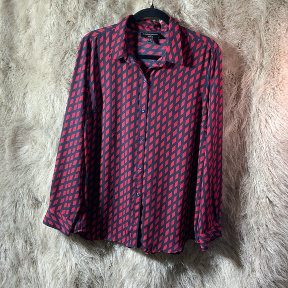 Banana Republic Other - Banana Republic Red and Black Geometric Shirt